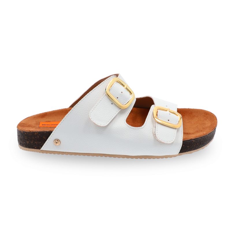 Sandalia hebilla blanca para mujer bubbles