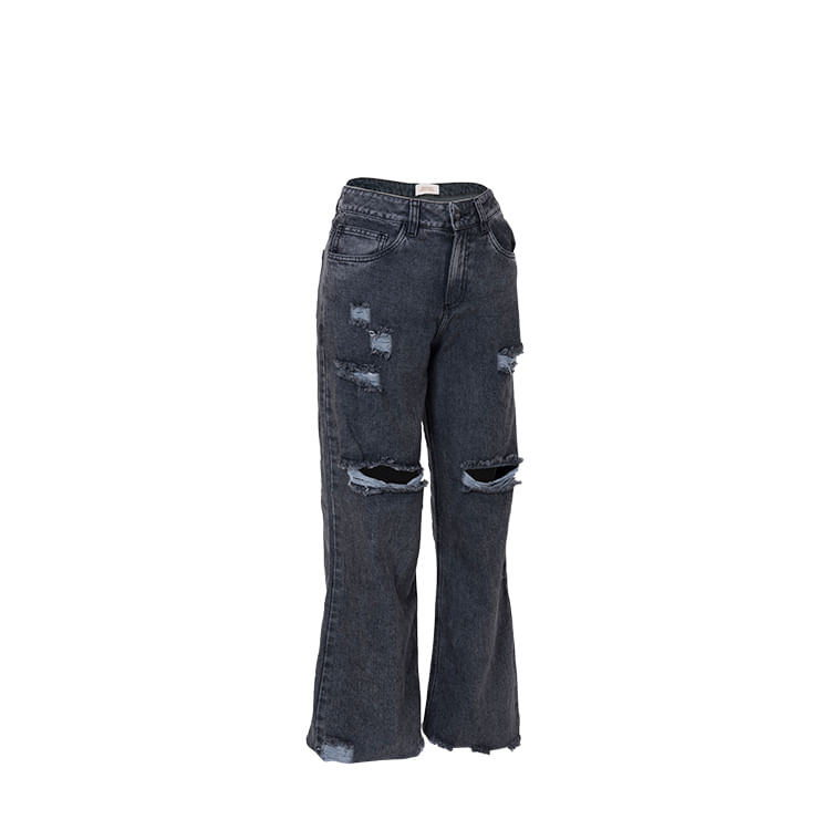 Jean negro y blanco para mujer flare denver