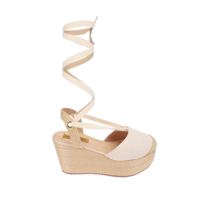 Spadrilla plataforma beige para mujer