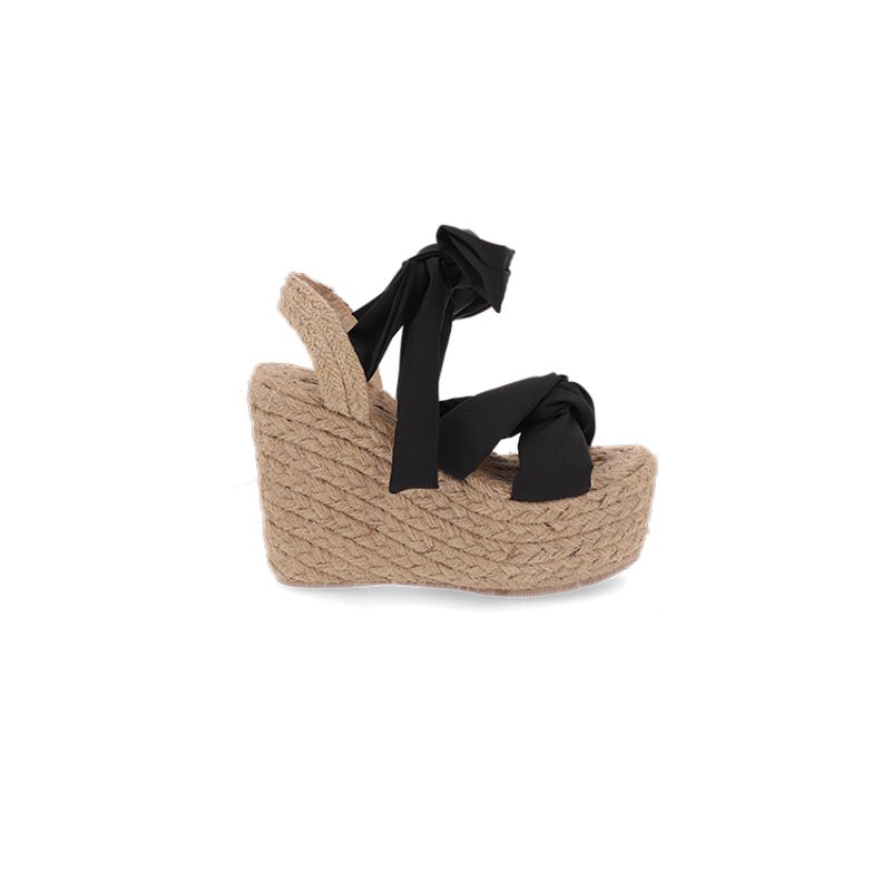 Spadrilla plataforma negra para mujer suki