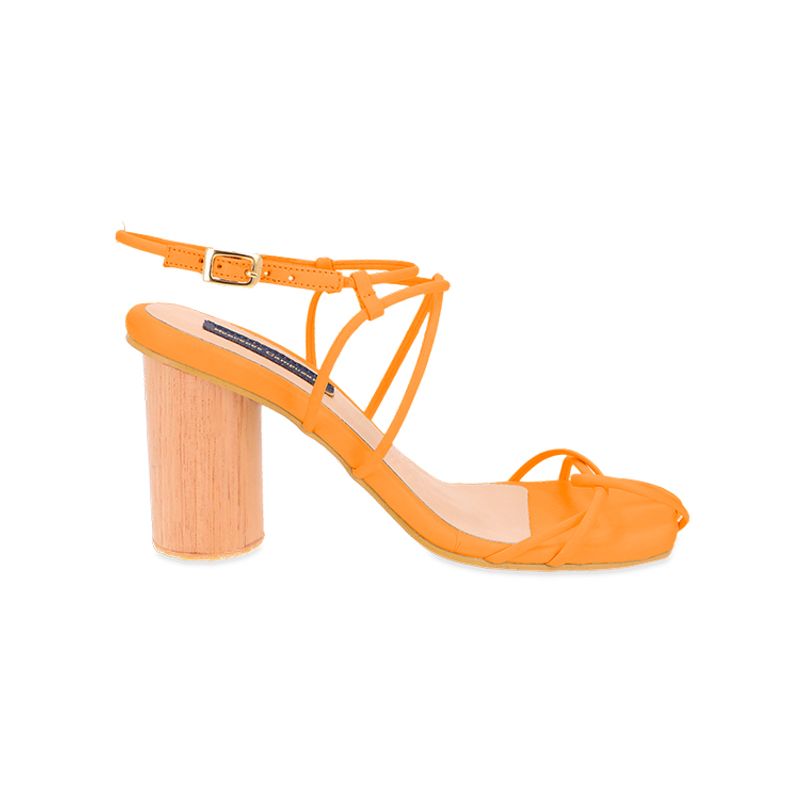 Sandalia tacon naranja para mujer  Praia
