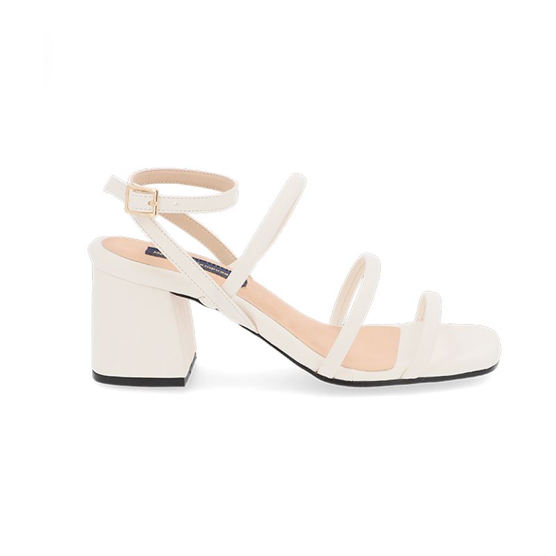 Sandalia tacon blanca para mujer Asquela
