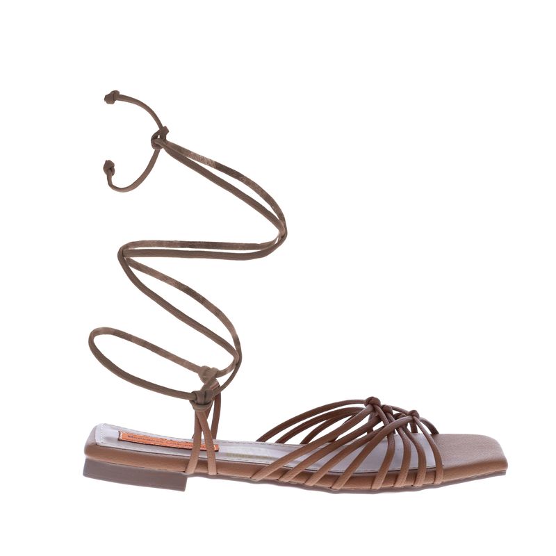 Sandalia Plana Flora Beige
