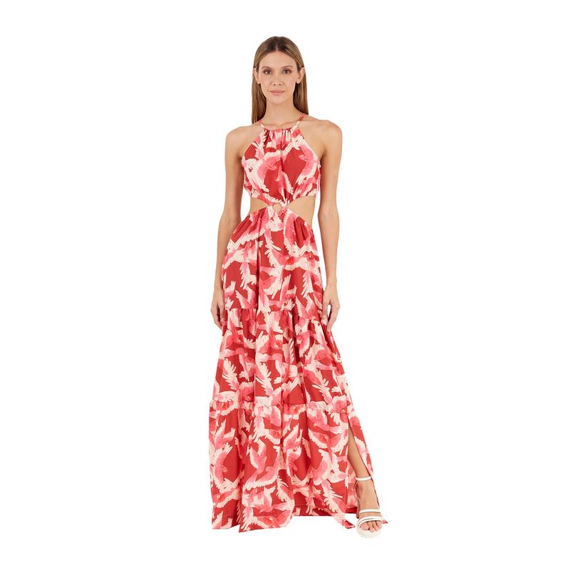 Vestido Largo Sia Estampado Rojo