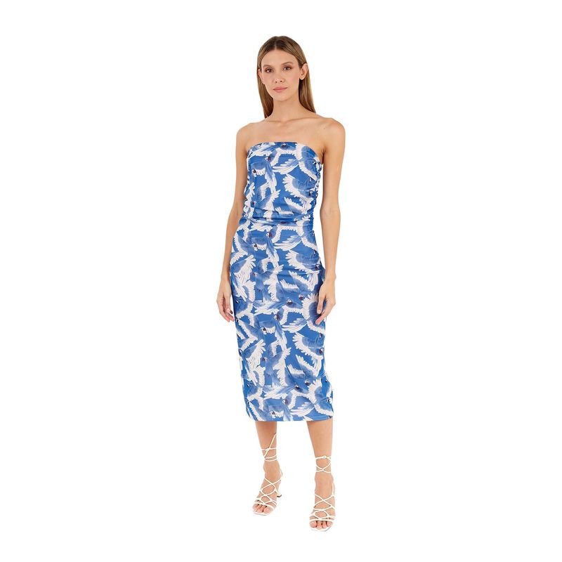 Vestido Largo Noemi Estampado Azul