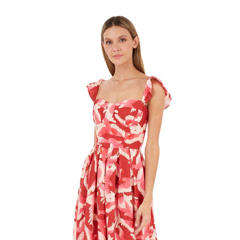 Vestido Largo Estampado Rojo para mujer Solene