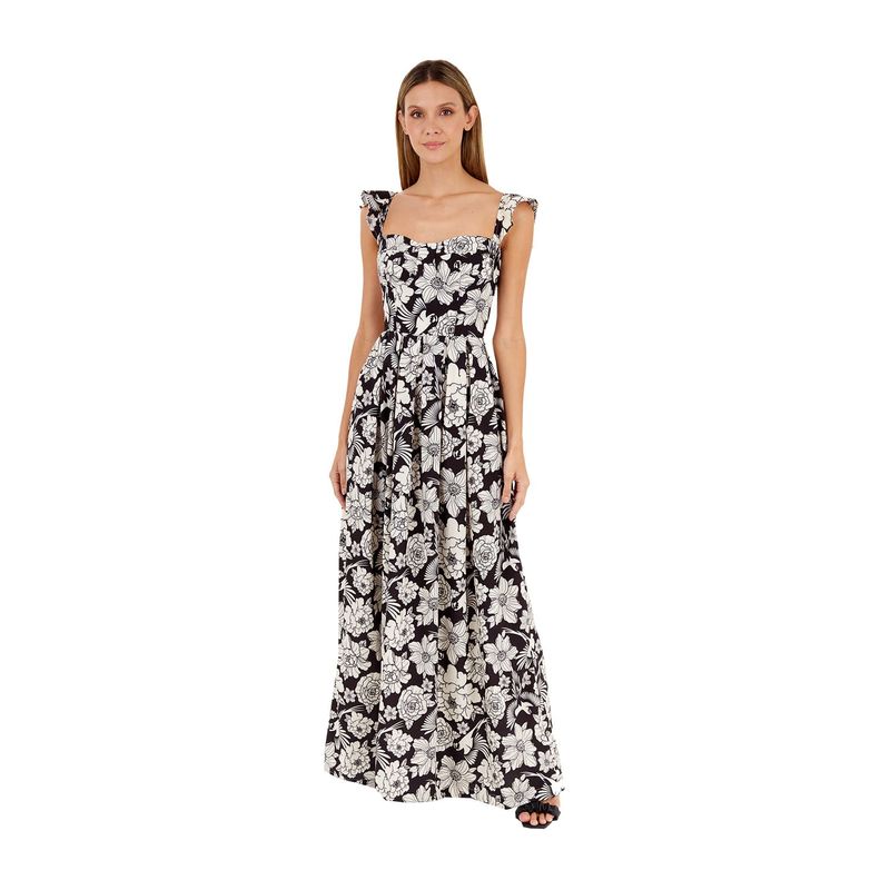 Vestido Largo Estampado Negro para mujer Solene
