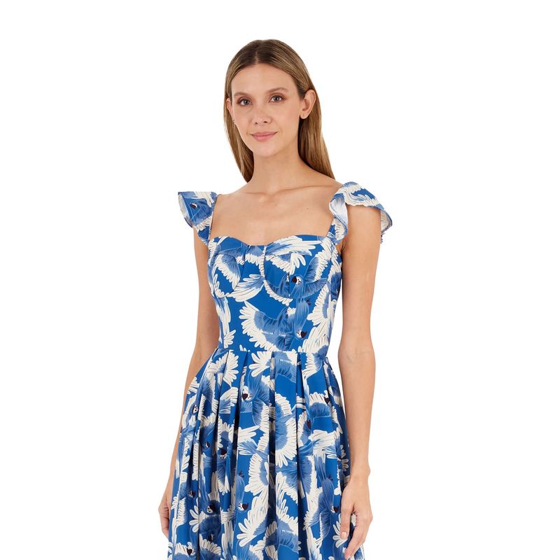 Vestido Largo Estampado Azul para mujer Solene