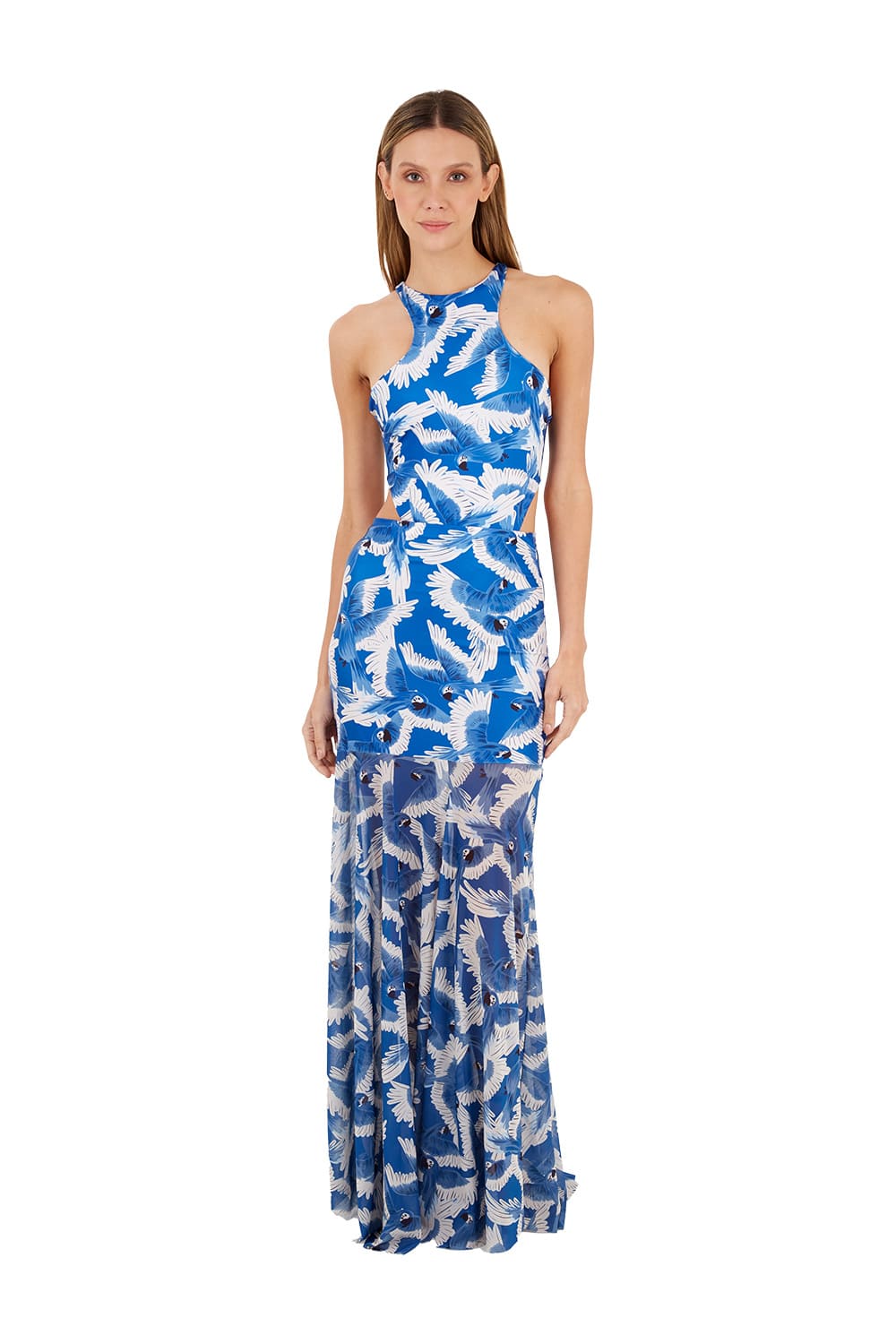 Falda Larga Raina Estampado Azul