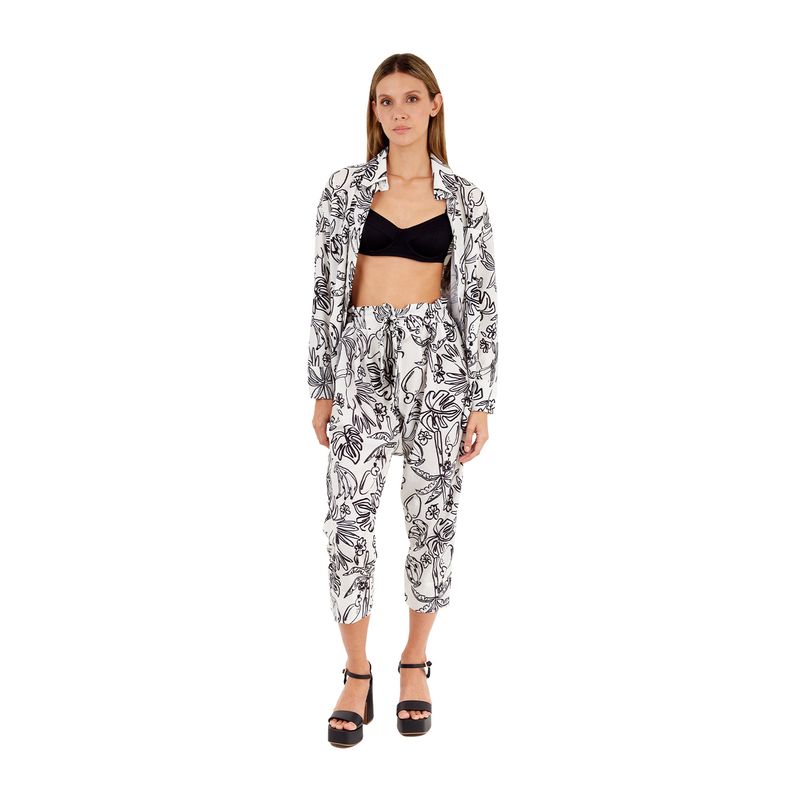 Pantalon Estampado Marfil para mujer May