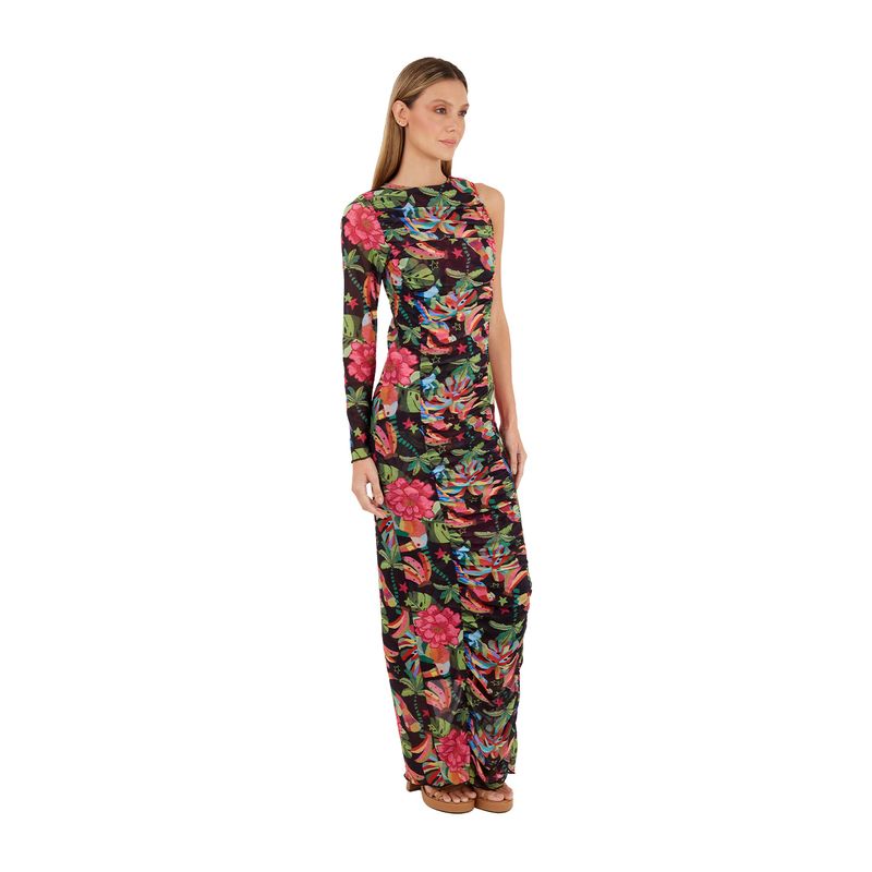 Vestido Largo Estampado Negro para mujer Arlene