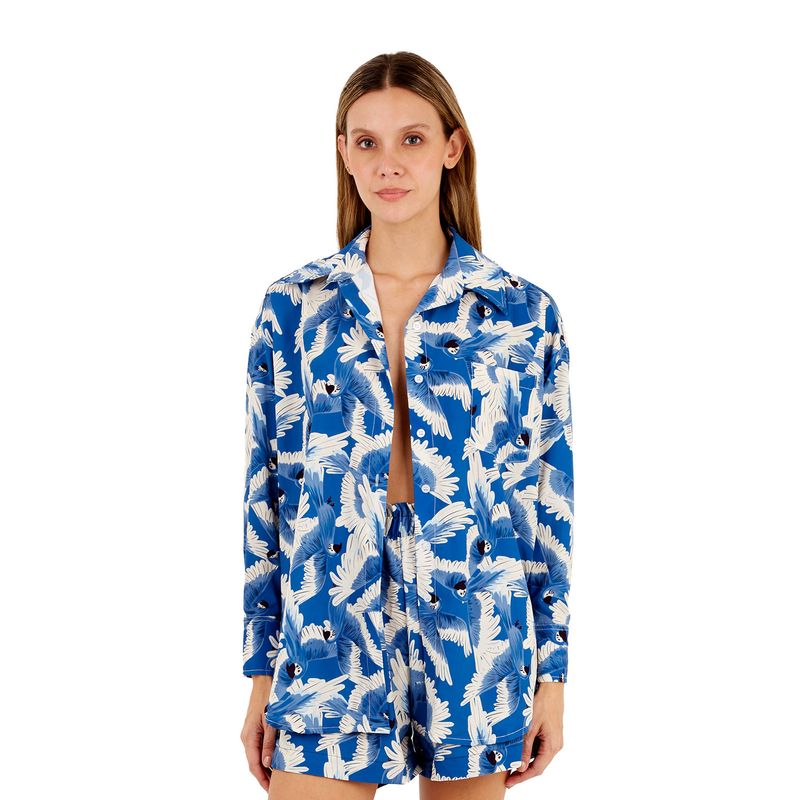 Camisa Manga Larga Estampado Azul para mujer Florence