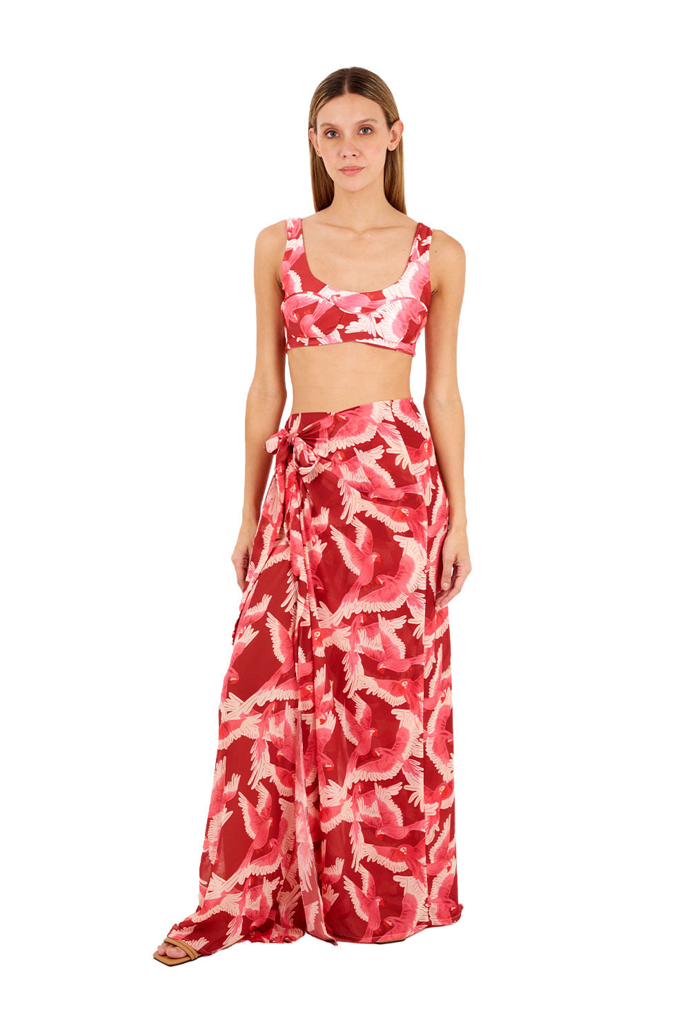 Falda Larga Glory Estampado Rojo