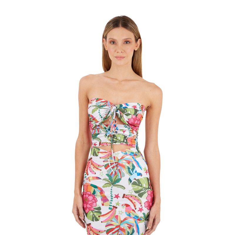 Vestido Largo Estampado Magic Marfil para mujer Jolly