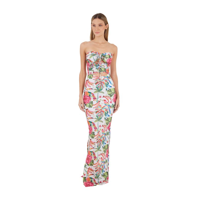 Vestido Largo Estampado Magic Marfil para mujer Jolly