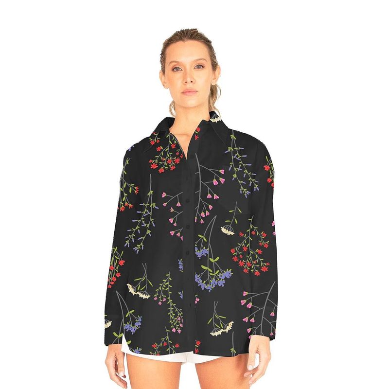 Camisa Boyfriend Estampado Negro para mujer Haven