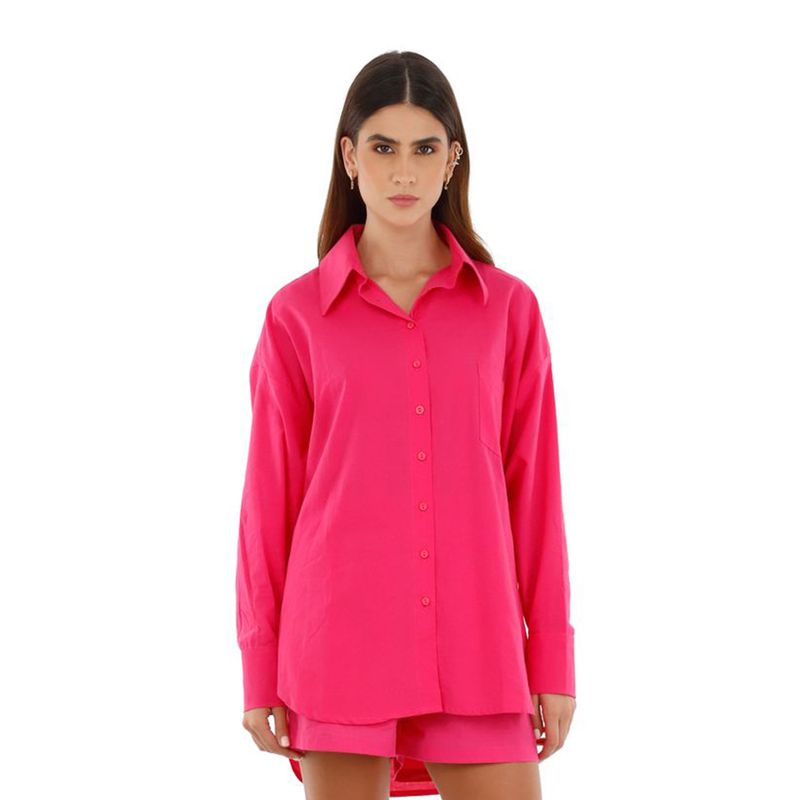 Camisa Manga Larga Clavel Fucsia