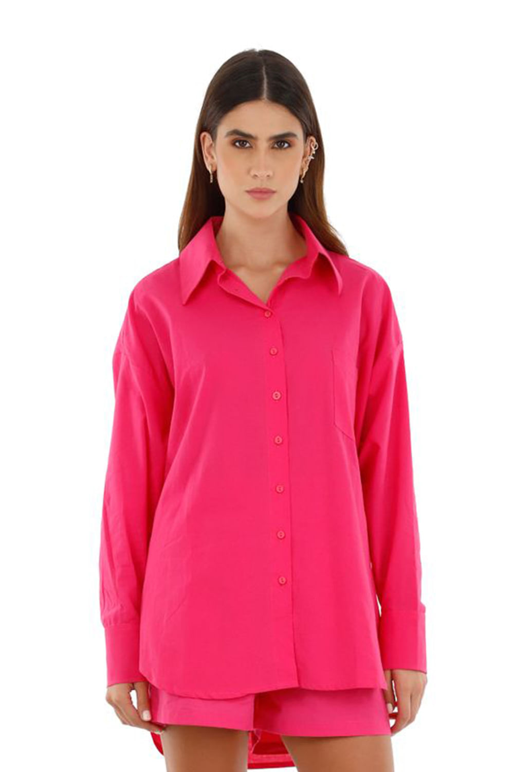 Camisa Manga Larga Clavel Fucsia