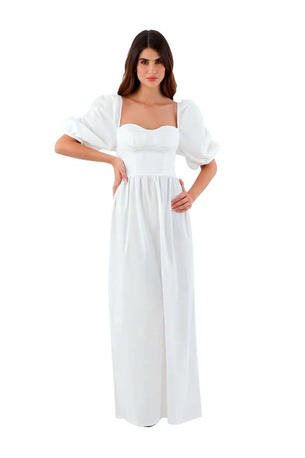 Vestido Largo Vivien Marfil
