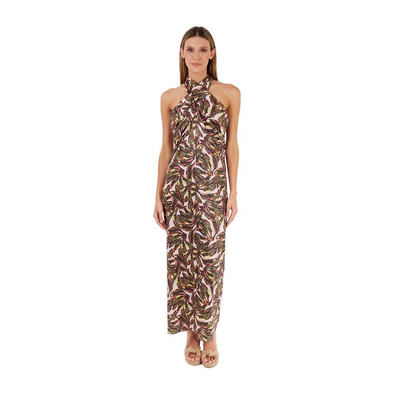 Vestido Largo Estampado Verde para mujer Tropico