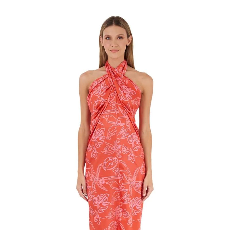 Vestido Largo Estampado Coral para mujer Tropico