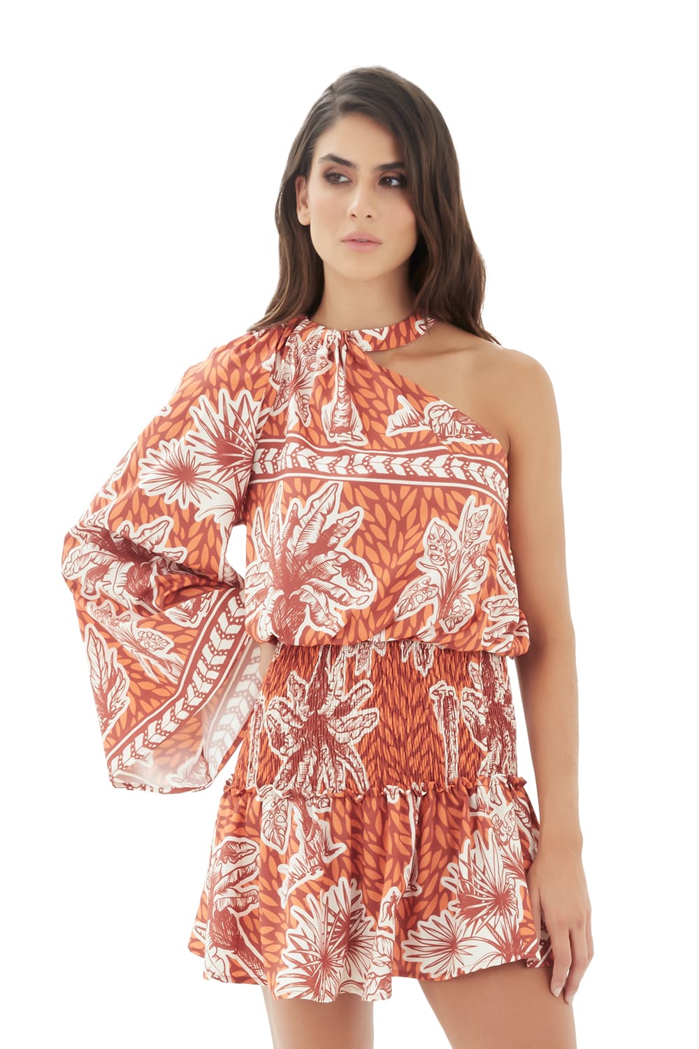 Vestido corto aires del trópico terracota  Shine on