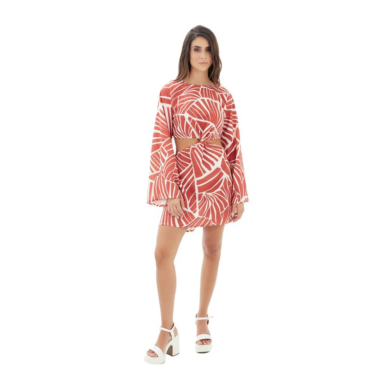 Vestido corto suspiros terracota  Albín
