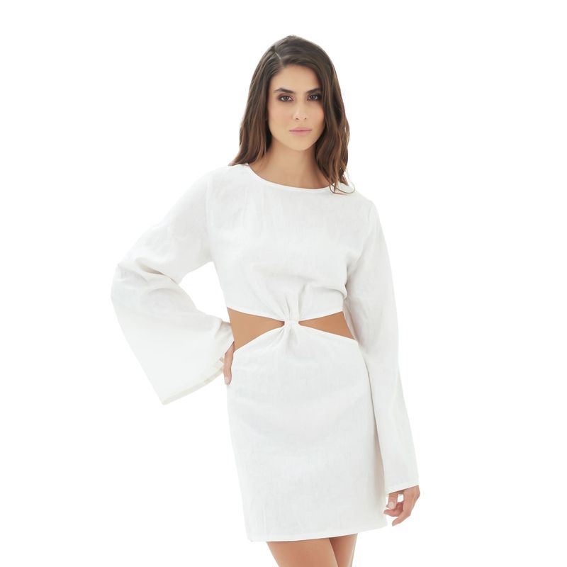 Vestido corto marfil  Albín