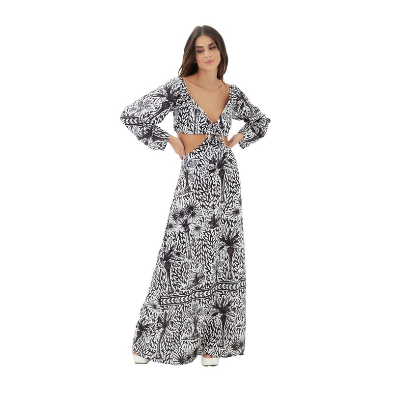 Vestido largo aires del trópico negro  Aires del Norte