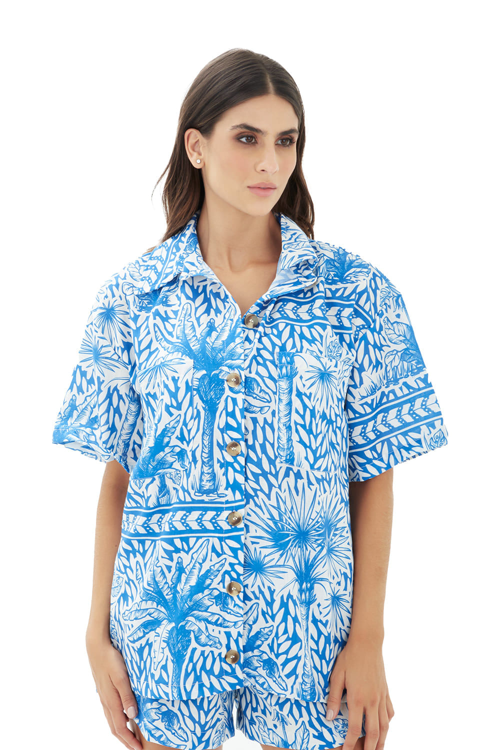 Camisa aires del trópico azul Calypso