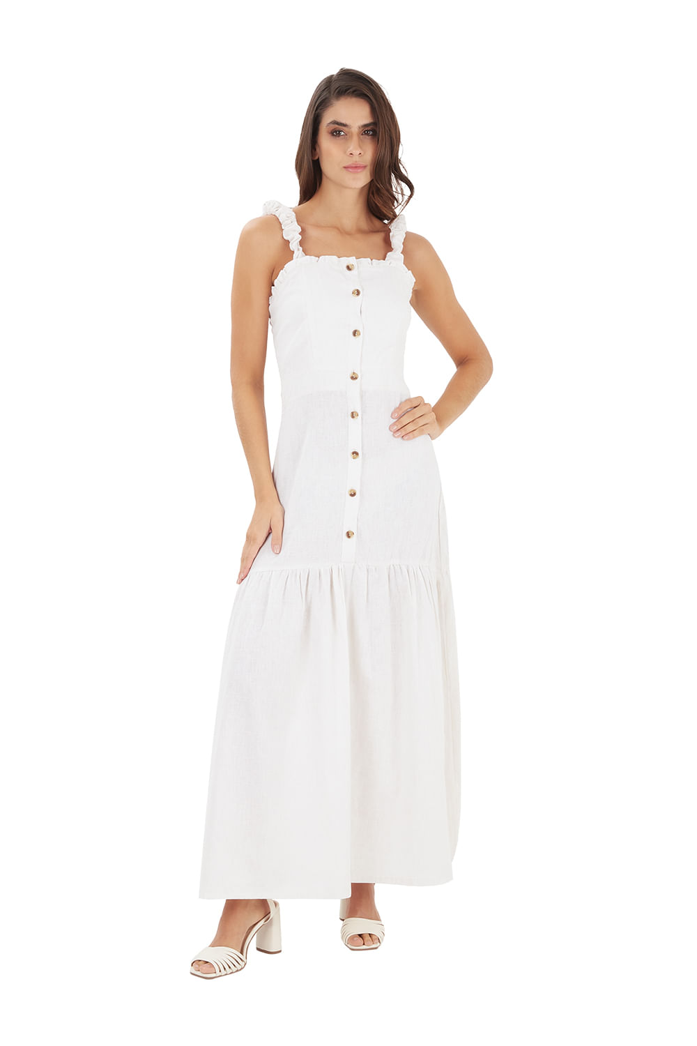 Vestido Largo Clio Marfil