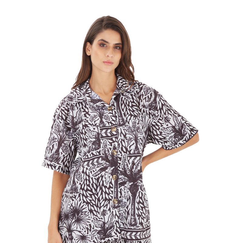 Camisa aires del trópico negra Calypso
