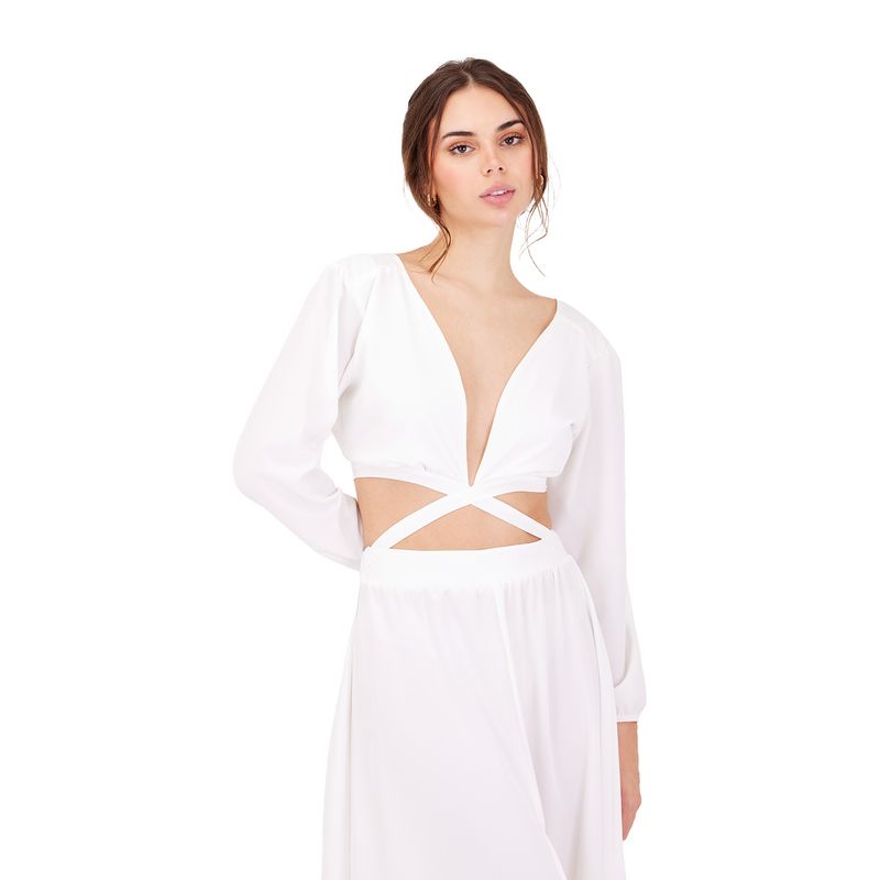 Vestido Largo Marfil Reverie