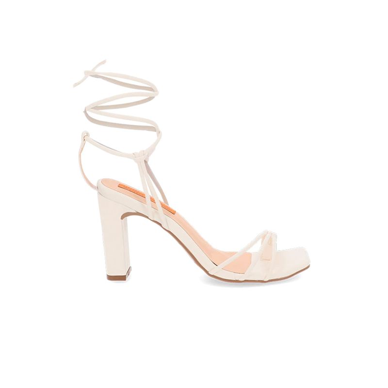 Sandalia tacon marfil para mujer maze