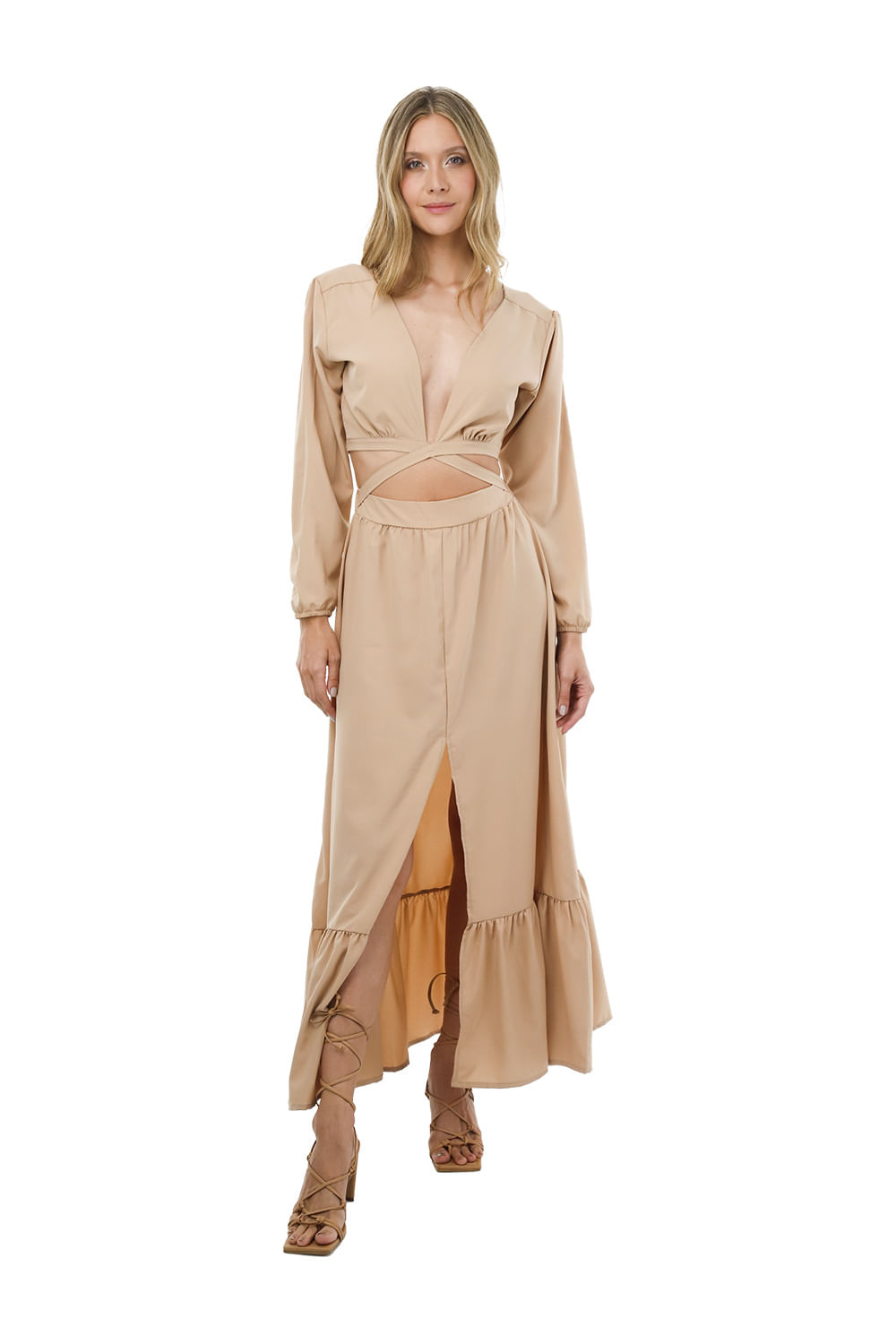 Vestido Largo Reverie Toupe