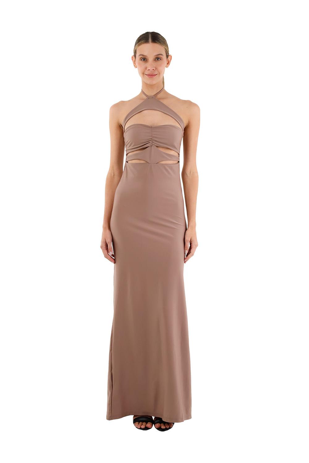 Vestido Largo Arabella Toupe