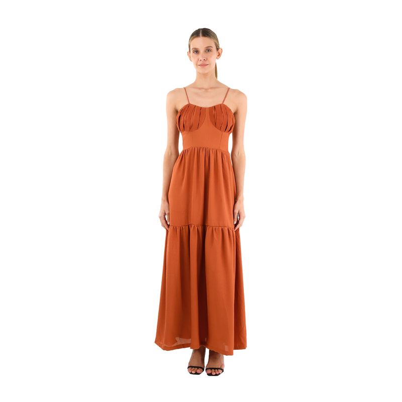Vestido Largo Reese Terracota