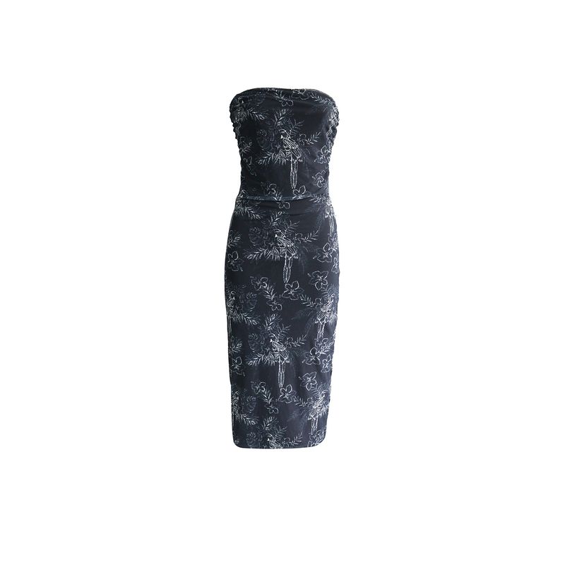 Vestido Largo Noemi Estampado Negro