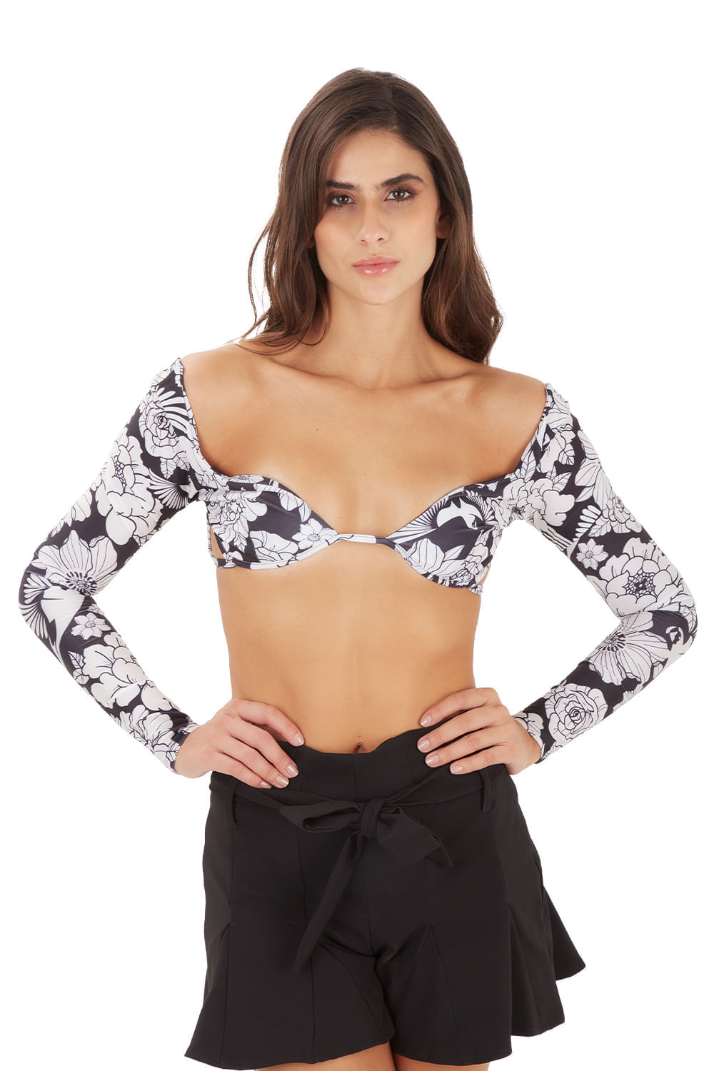 Top Renata Floral Negro