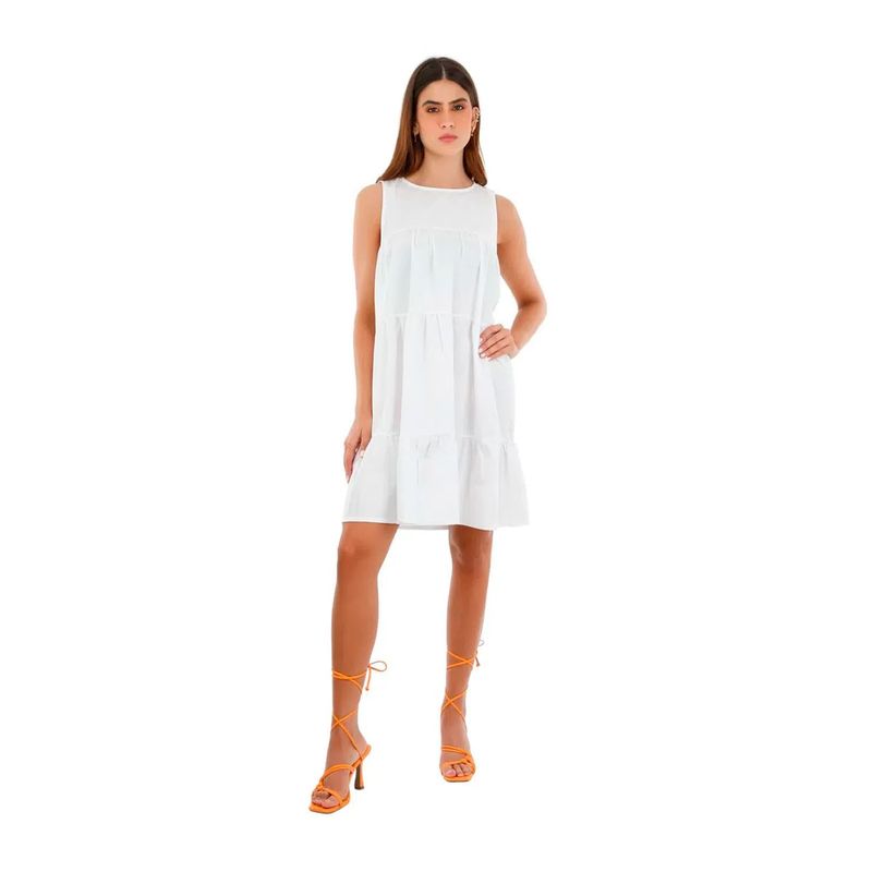 Vestido corto blanco para mujer lucia