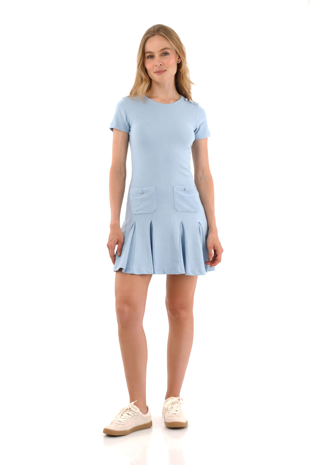 Vestido Corto Amelie Azul Claro