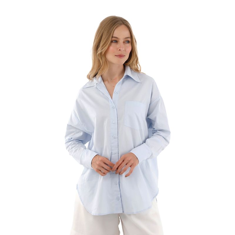 Camisa Boyfriend Haven Azul Claro