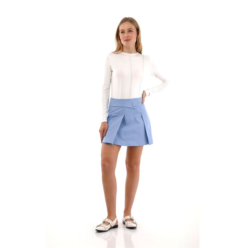 Falda Corta Demi Azul Claro