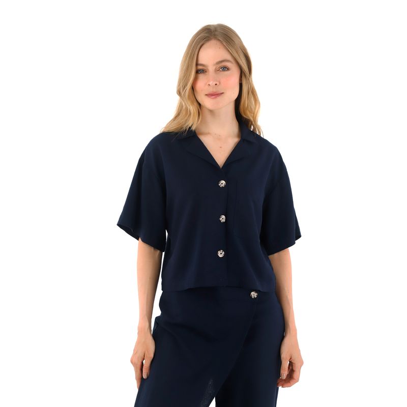 Camisa Charlize Azul Oscuro
