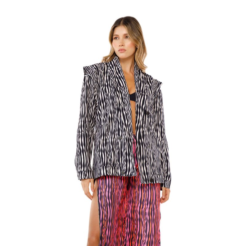 Chaqueta Zebra Negro para mujer Malfi