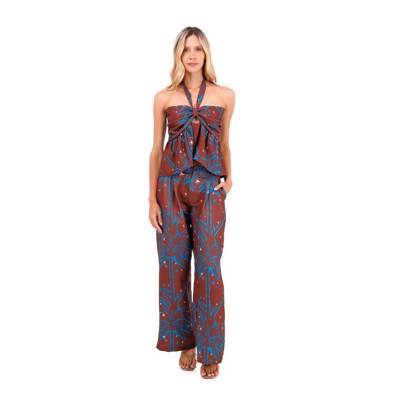 Pantalon Buena Mar Palmeras Terracota