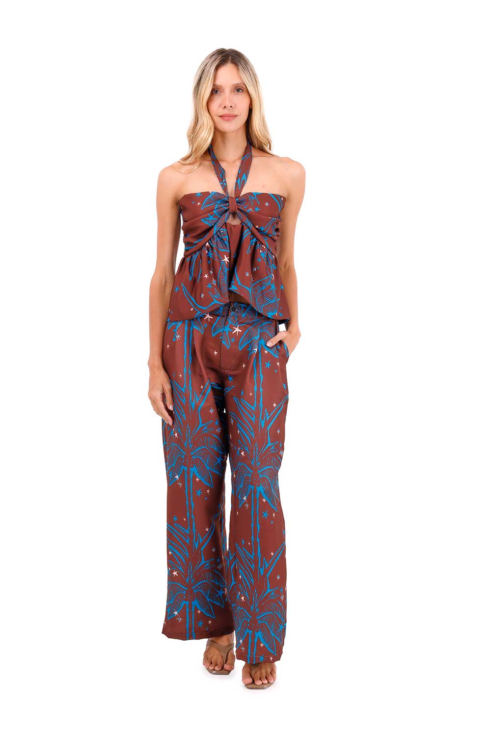 Pantalon Buena Mar Palmeras Terracota