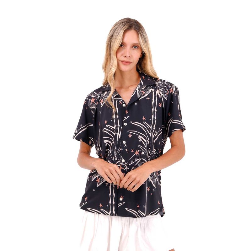 Camisa Wonder Palmeras Negro