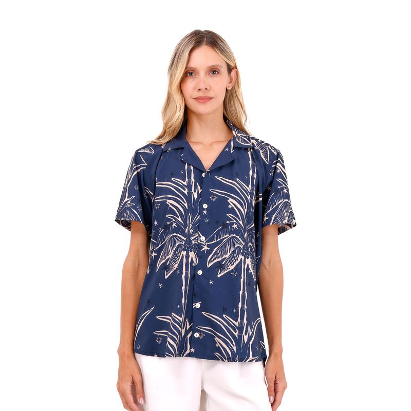Camisa Wonder Palmeras Azul