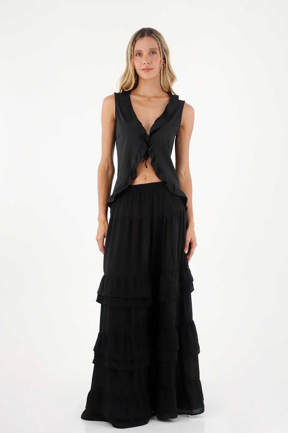 Falda Larga Julie Negro